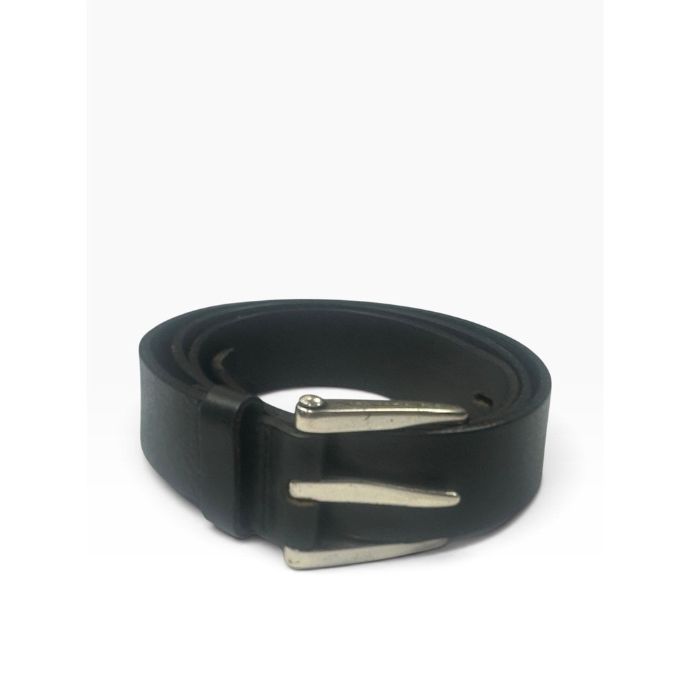 Fossil Mens Black Genuine Leather Belt Silver Buckle Size 42 MB2406 001 42